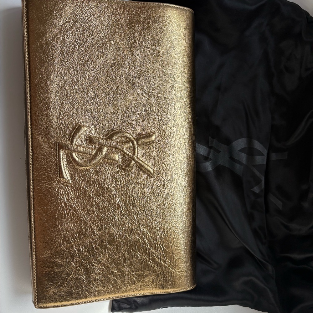 Yves Saint Laurent Metallic Gold Clutch